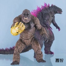 金刚大战哥斯拉手办三头龙可动怪兽模型摆件红莲核能喷射恐龙玩具