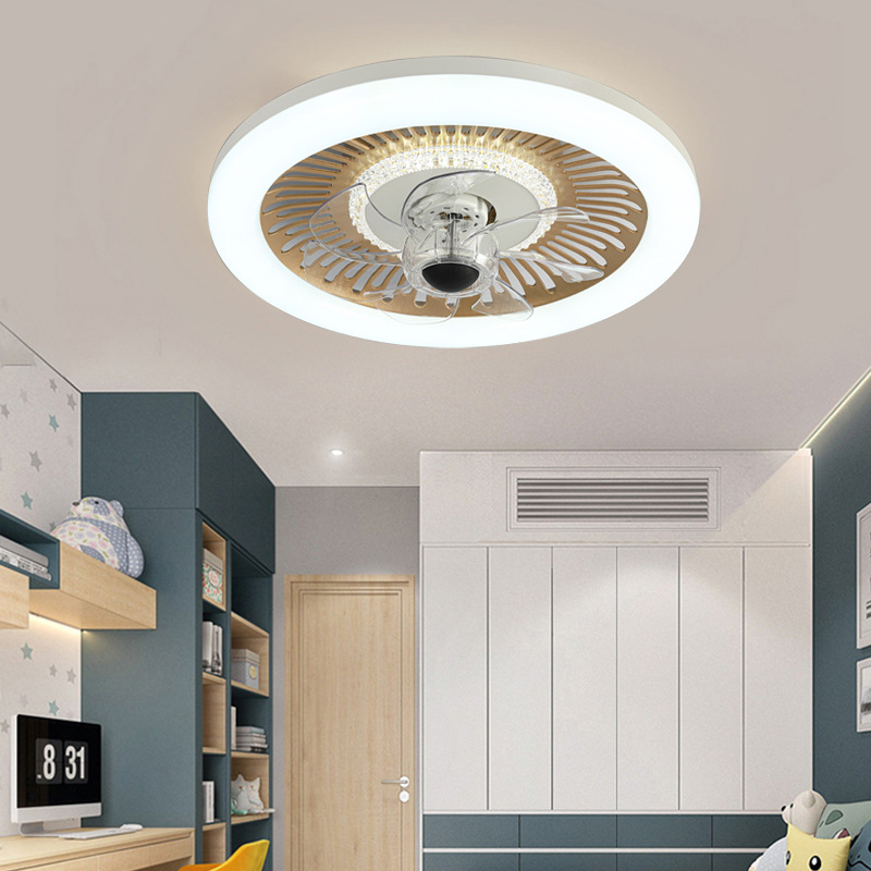 New Fan Ceiling Lamp Children's Bedroom Ceiling Fan Lights Living Room Dining Room Invisible Fan Lamp Indoor Creative Ultra-Thin Lamps