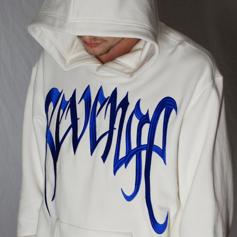 小众潮牌revenge字母logo刺绣美式高街宽松加绒连帽卫衣女帽衫男