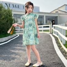 女童旗袍裙子夏季复古新中式时髦网红洋气薄款演出民族风女孩汉服