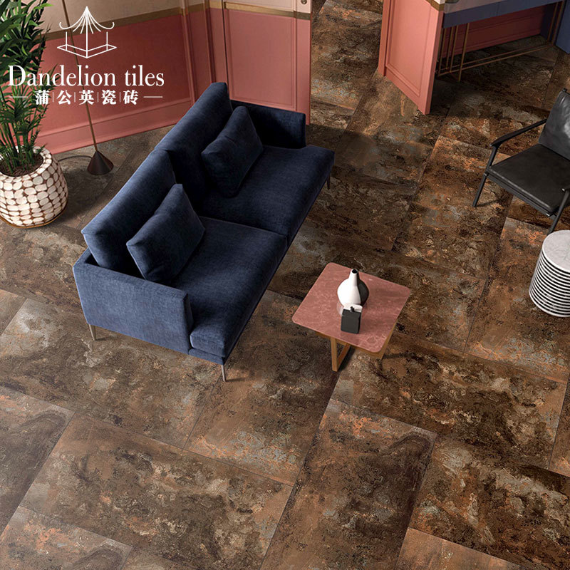重工业金属铁锈仿古砖防滑客厅地砖600x1200餐厅酒店背景墙砖复古