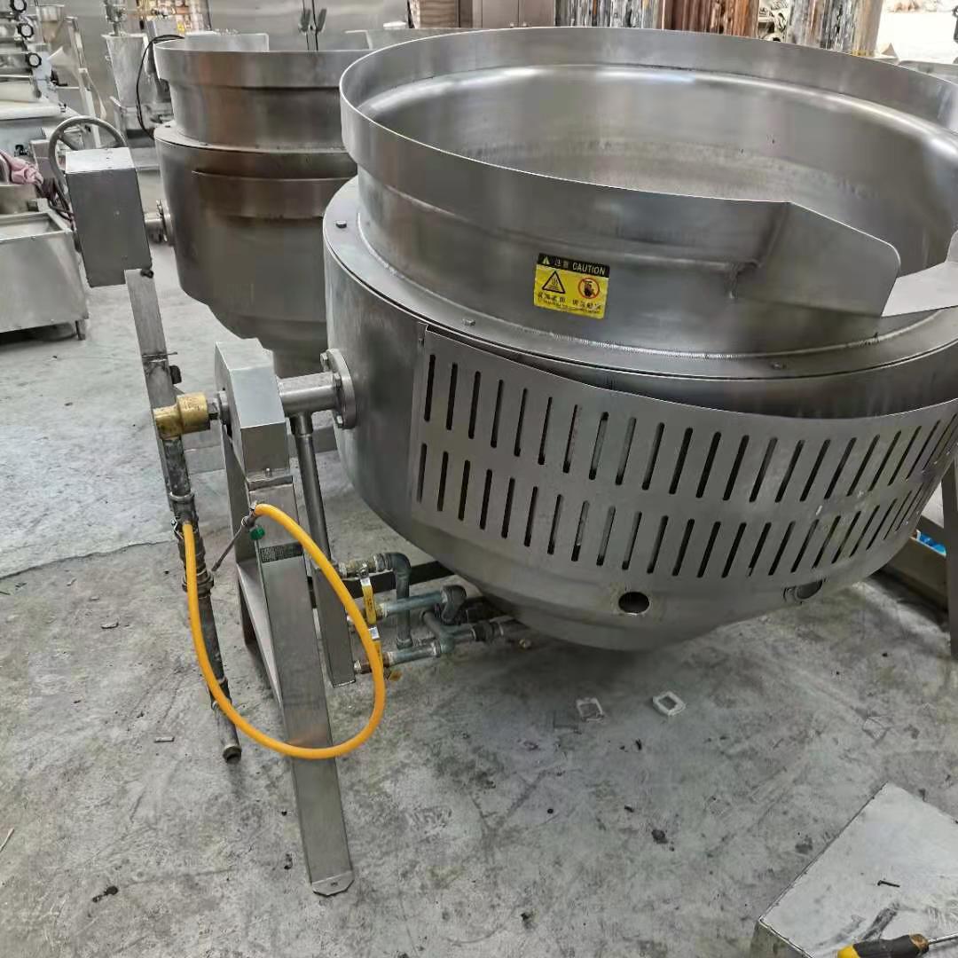 出售二手夹层锅500l燃气可倾斜蒸煮锅熬汤锅电加热食品搅拌夹层锅