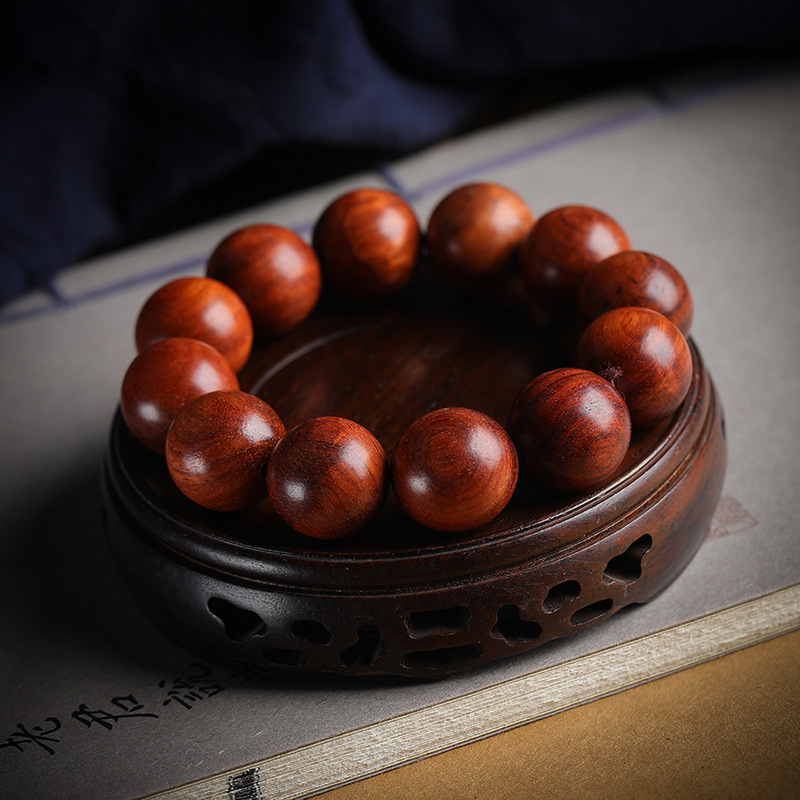 小叶紫檀手串男貔貅檀香木大颗文玩佛珠金星盘玩转运珠手把件手链