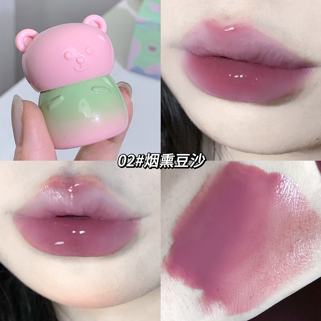 Gege Bear Gogo Bear Water Light Lip Balm Mirror Nourishing Moisturizing Student White Canned Lip Lacquer Wholesale