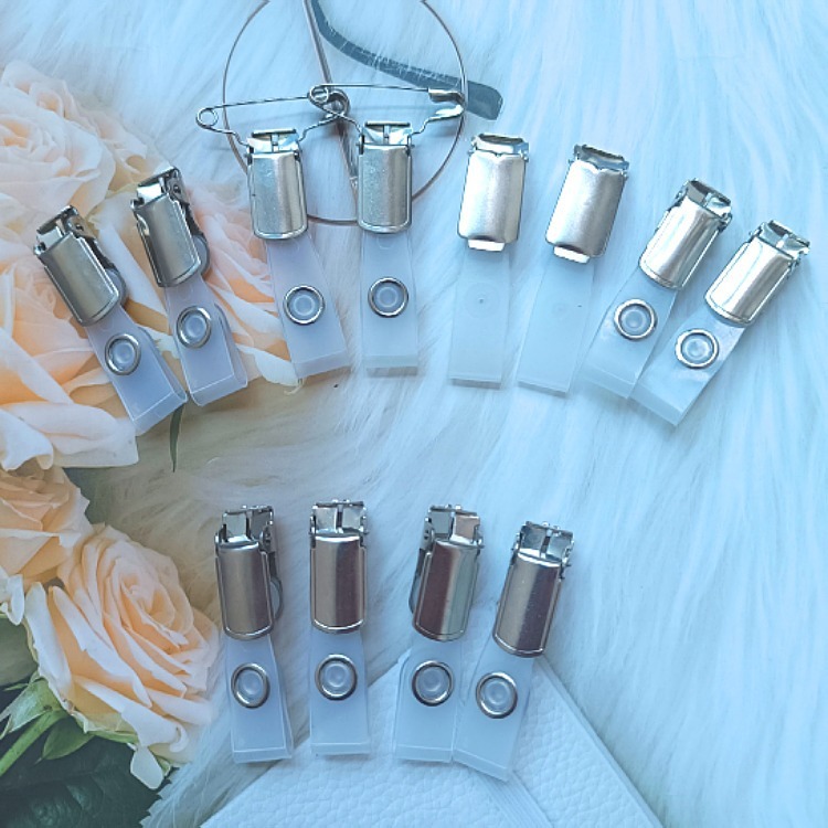 金属翻盖夹子 证件卡展会卡胸卡夹扣 id卡扣子 员工会议出入卡夹