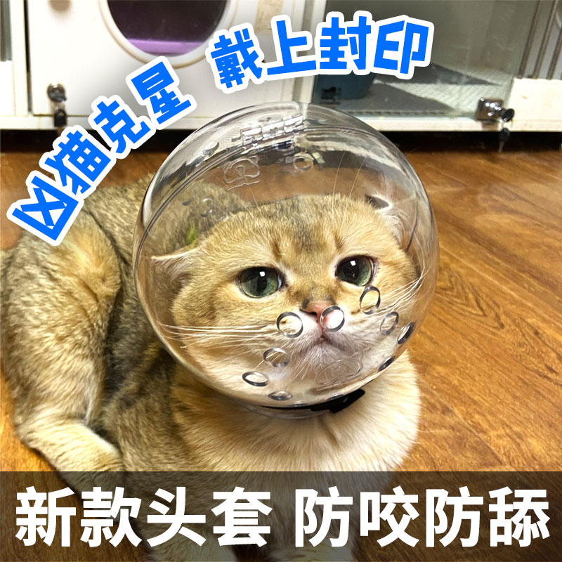 猫咪头套防舔防咬打架球形套猫项圈防抓圈宠物太空头罩伊丽莎白圈