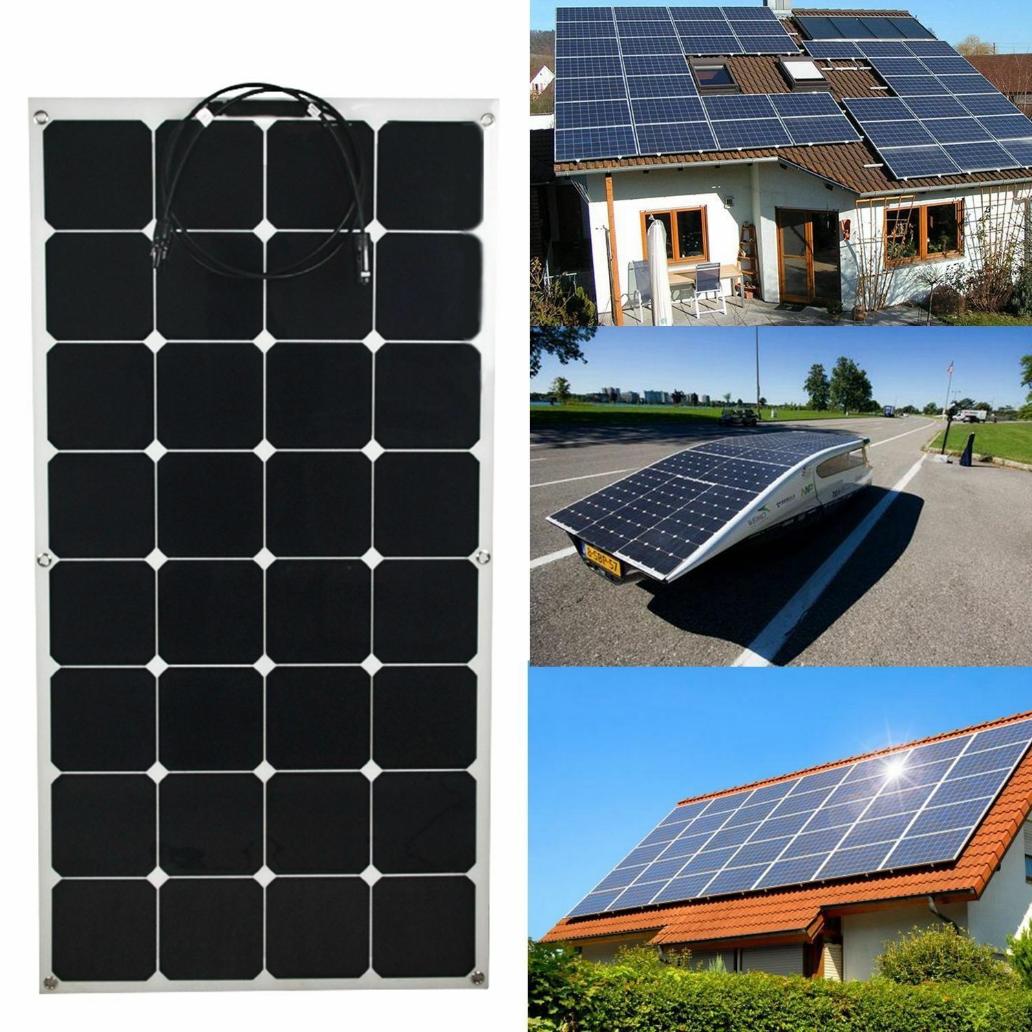 单晶硅100w18v房车户外电源sunpowr太阳能板离网光伏发电