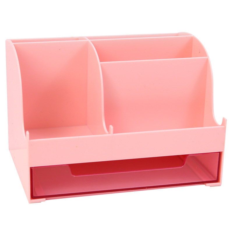 Multifunctional Candy Color Pen Holder Creative Student Stationery Desktop Office Storage Box Girls Makeup Brush Storage Rack