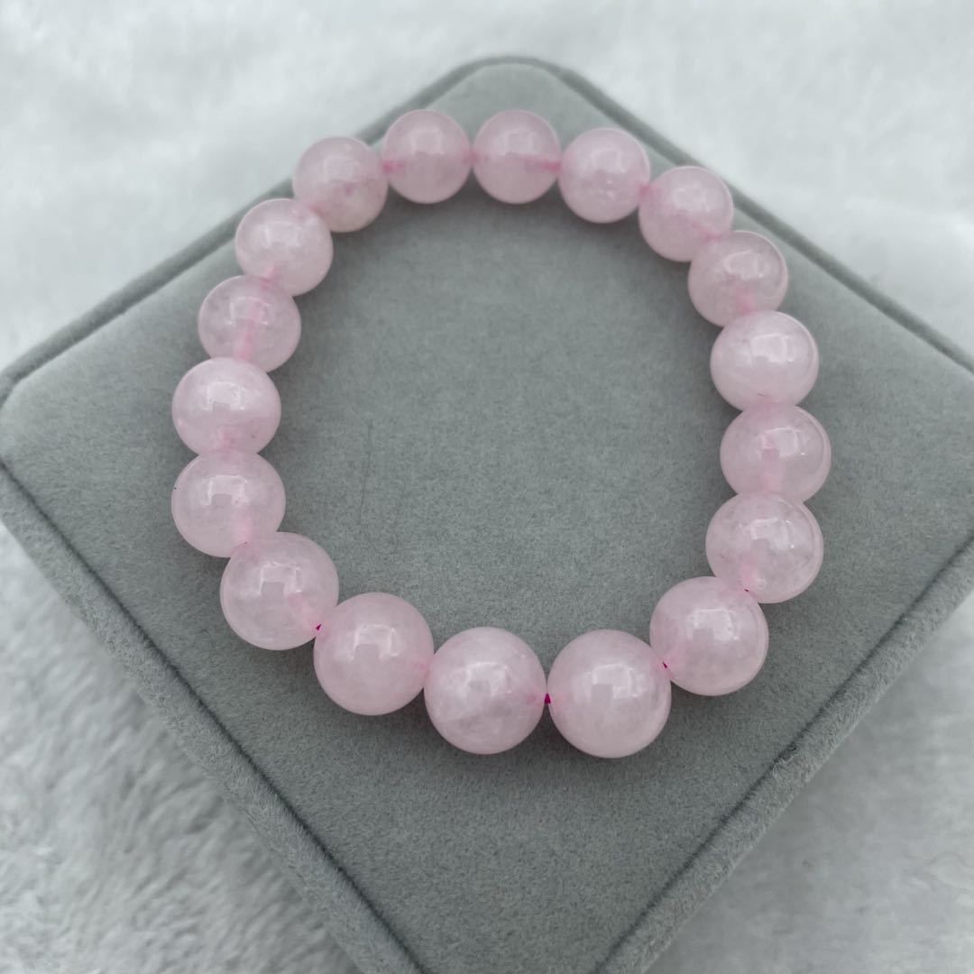 Natural Pink Crystal Bracelet Madagascar Pink Crystal Bracelet Fresh Simple Single Circle Jewelry Live Gift