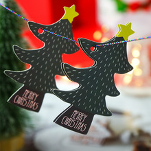 50片价 墨绿色圣诞节吊牌烘焙曲奇饼干牛轧糖包装礼物盒装饰挂件