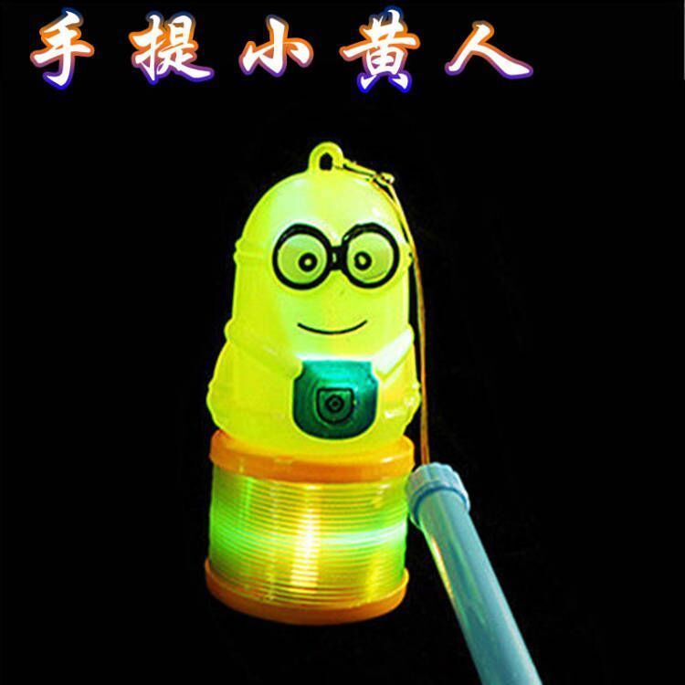 New Internet Celebrity Children's Cartoon Portable Luminous Rainbow Spring Small Bell Pepper Kids Toys Cheap Tome Lamp