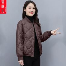 2023冬季轻薄中年减龄妈妈收腰时尚小棉袄棉衣棉服女韩版宽松短款