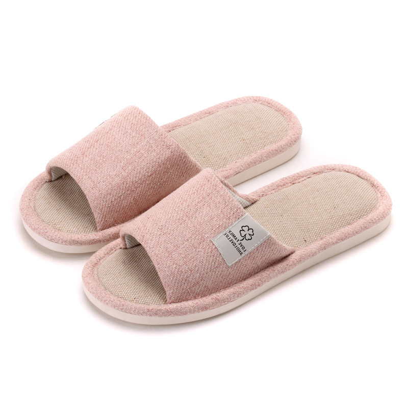 Home Linen Slippers Women's Indoor Non-Slip Free Shipping Couple Slippers Men's Four Seasons Floor Deodorant Slippers Factory Wholesale