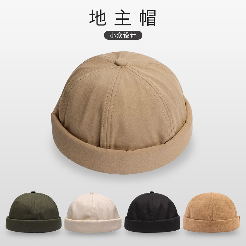 Exclusive for Cross-Border Hat Female Spring and Summer Sailor Sun Protection Sun Hat Chinese Landlord Hat Retro Japanese Skullcap Solid Color Hat