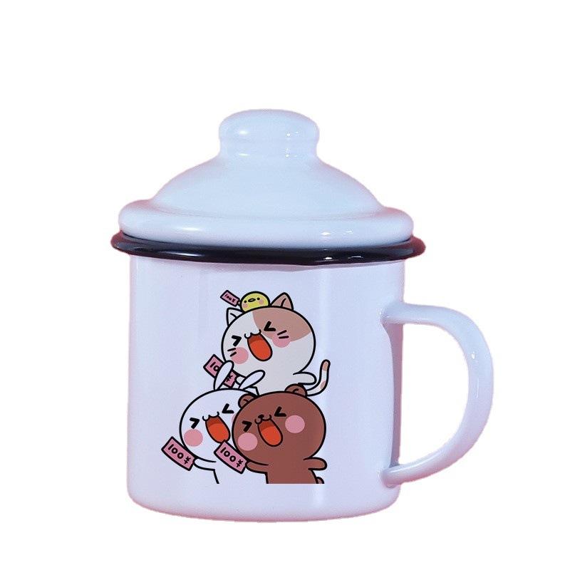 Sublimation Enamelled Cup Personalized Creative DIY Picture Printing Printing Old-Fashioned Mug Mark Cup Factory Wholesale