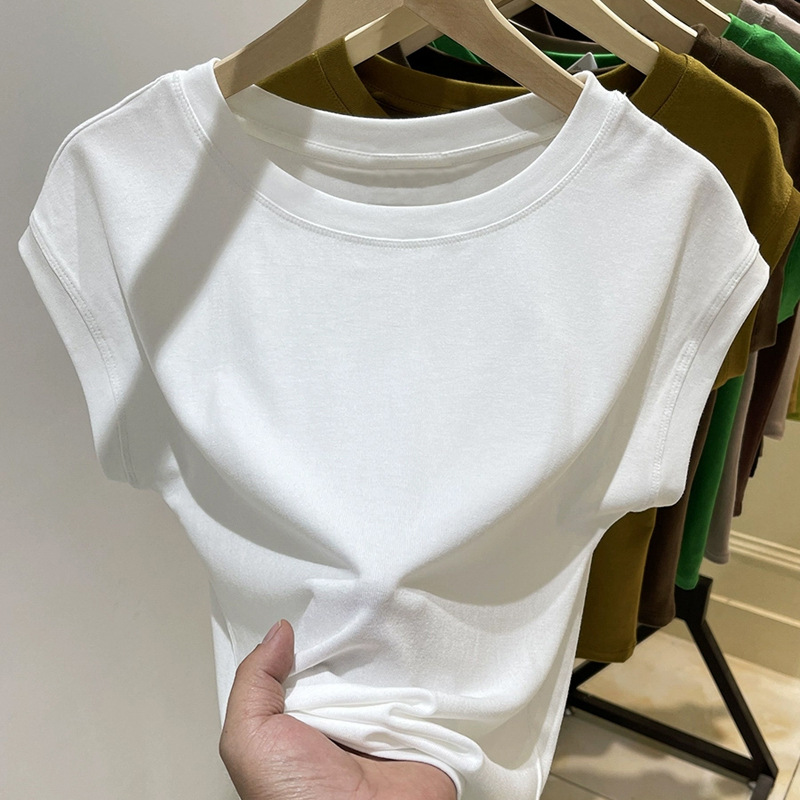 flying sleeve loose short-sleeved t-shirt women‘s summer loose top slim bottoming shirt spring women can wear outside