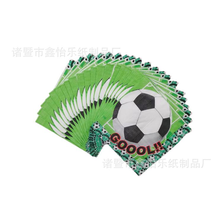 Football Party Paper Cup Paper Pallet Tablecloth Paper Cup Disposable Paper Tableware Boy Carnival Football Party Layout Props