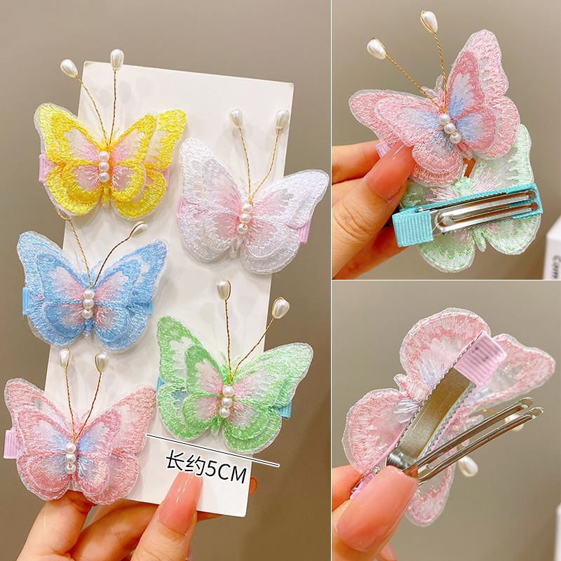 Fairy Butterfly Small Hairclip Child Girl Side Hairpin Clip Hair Accessories Summer Little Girl Hair Accessories Headdress Clip