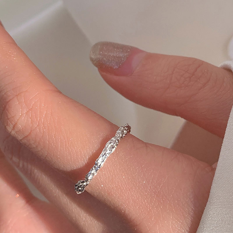 925 Sterling Silver Open-End Personality Ring Female Index Finger Ring Simple Cold Style Special-Interest Design Ins Tide Fashion Trending