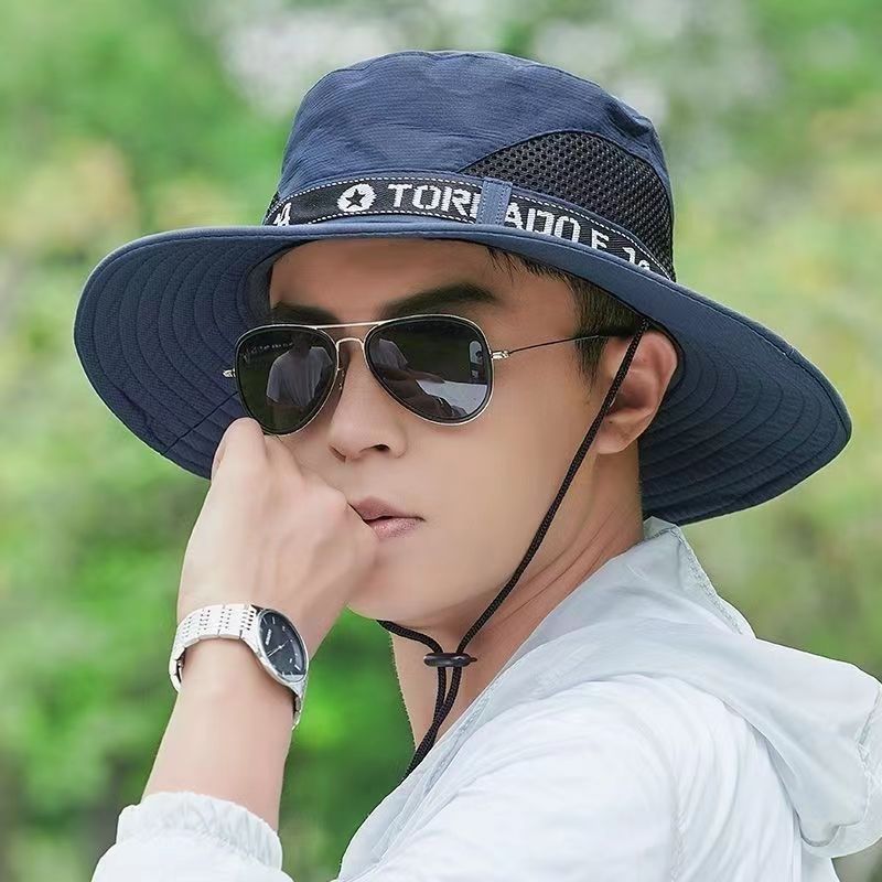 Hat Men's Sunhat Outdoor Summer Sun Protection Travel Leisure Korean Fisherman Hat Men's Mountaineering Fishing Sun Hat