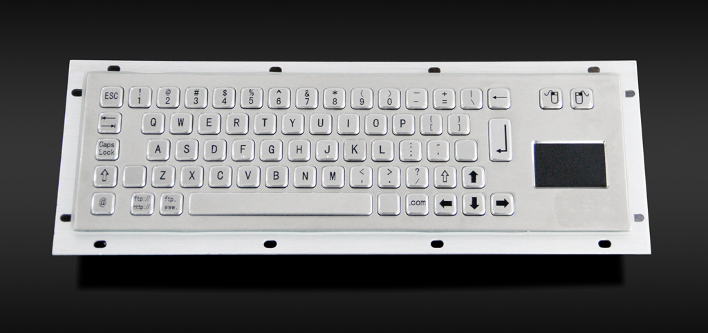 工控机键盘自助终端柜子键盘带触摸板金属键盘工业pc键盘