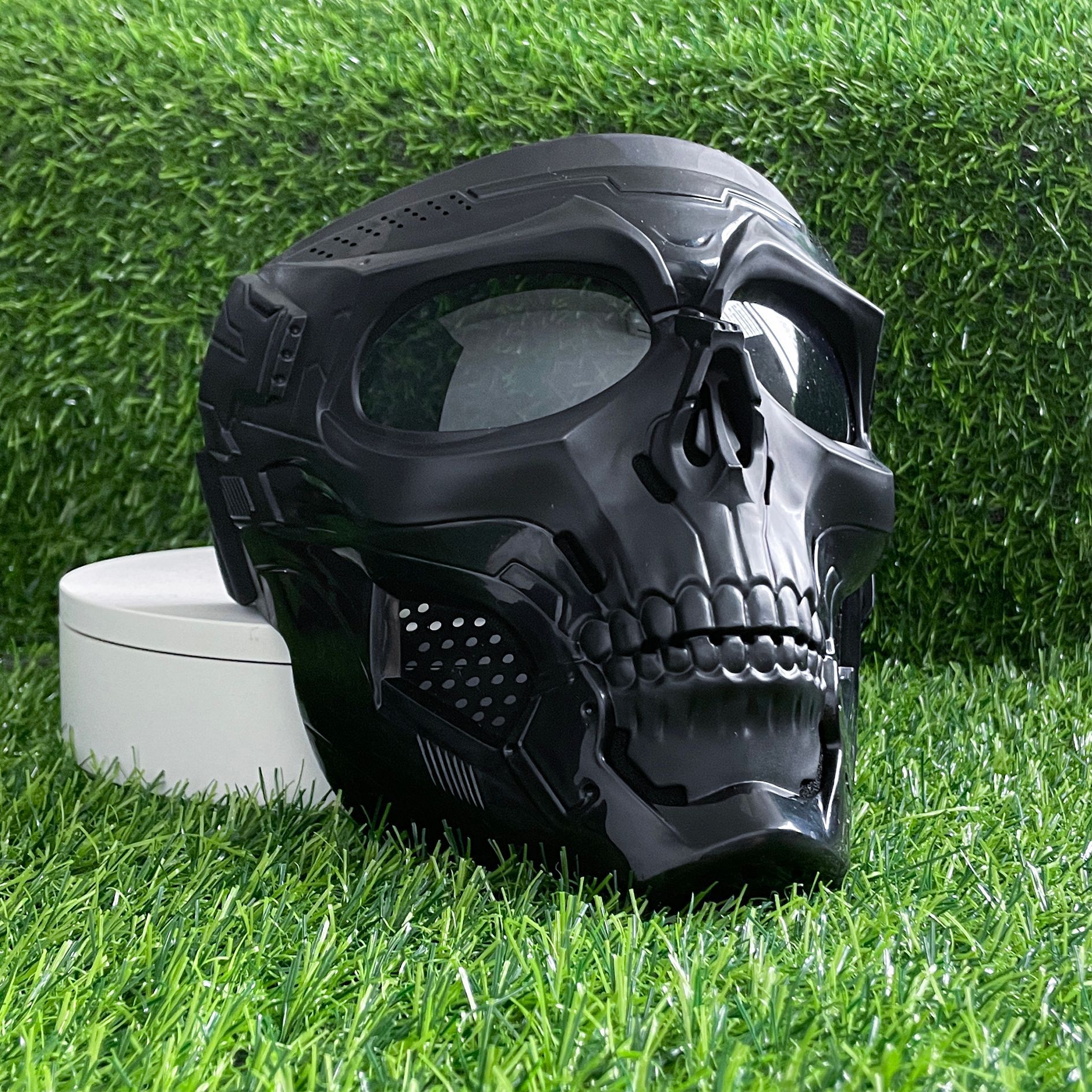 跨境骷髅头鬼面风镜面罩户外运动越野摩托车头盔风镜防风沙护目镜