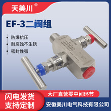 EF-3二阀组304 316 不锈钢一体化二阀组压力表压力变送器二双阀组