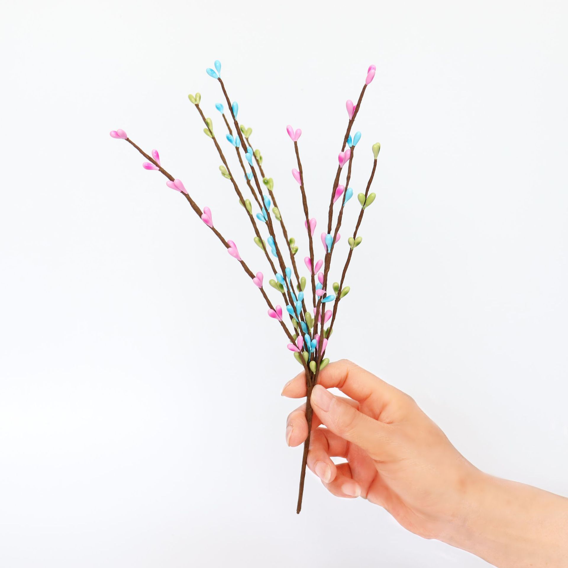 复活节彩蛋装饰彩色插枝跨境桌台摆件 春天新品浆果复活节庆用品