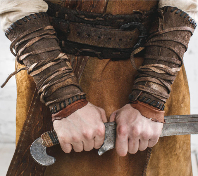 中世纪欧洲武士pu皮绑带护腕护具舞台剧表演cosplay摄影写真道具