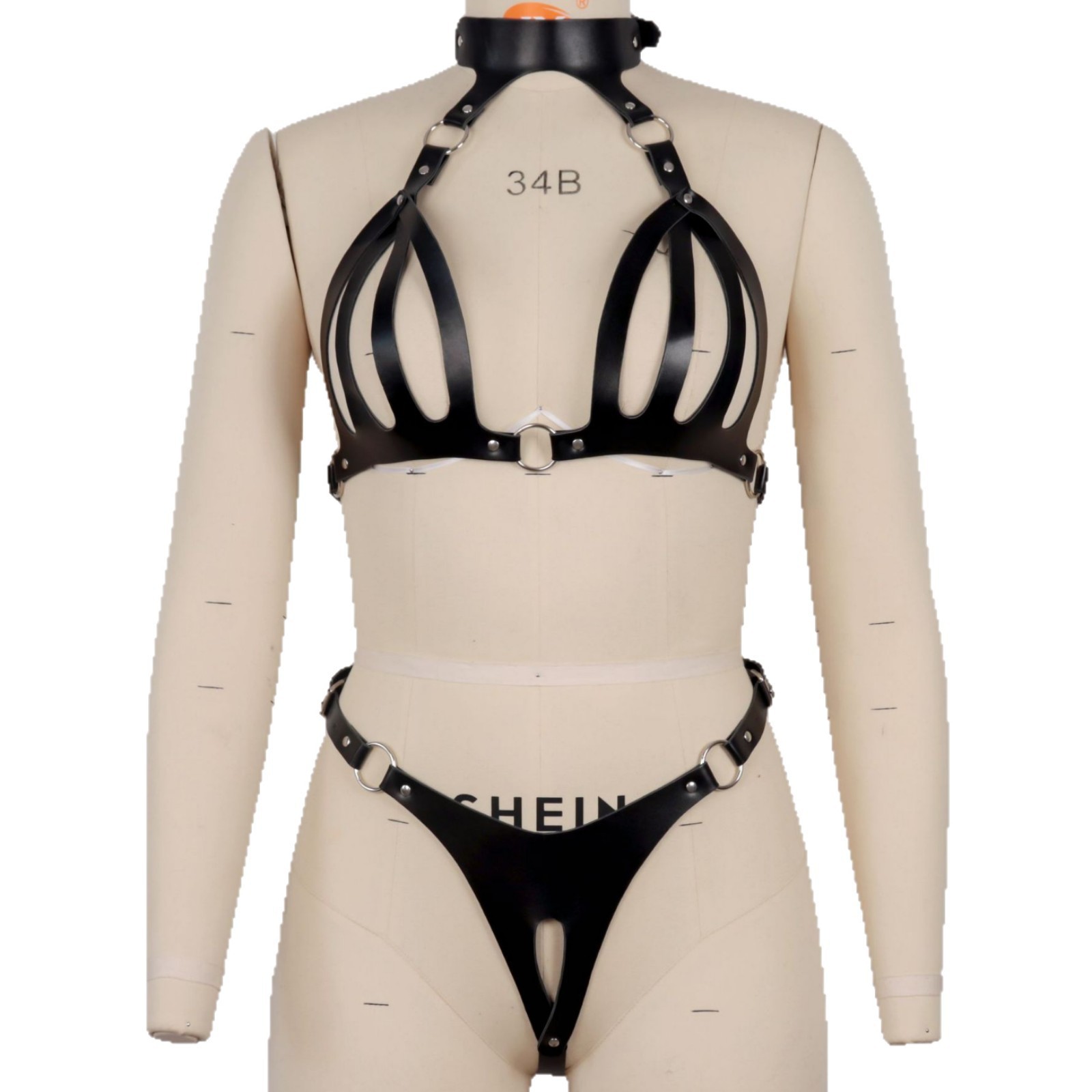 sm情趣束缚衣另类玩具成人用品黑色皮革线束胸衣夫妻调情pu拘束衣