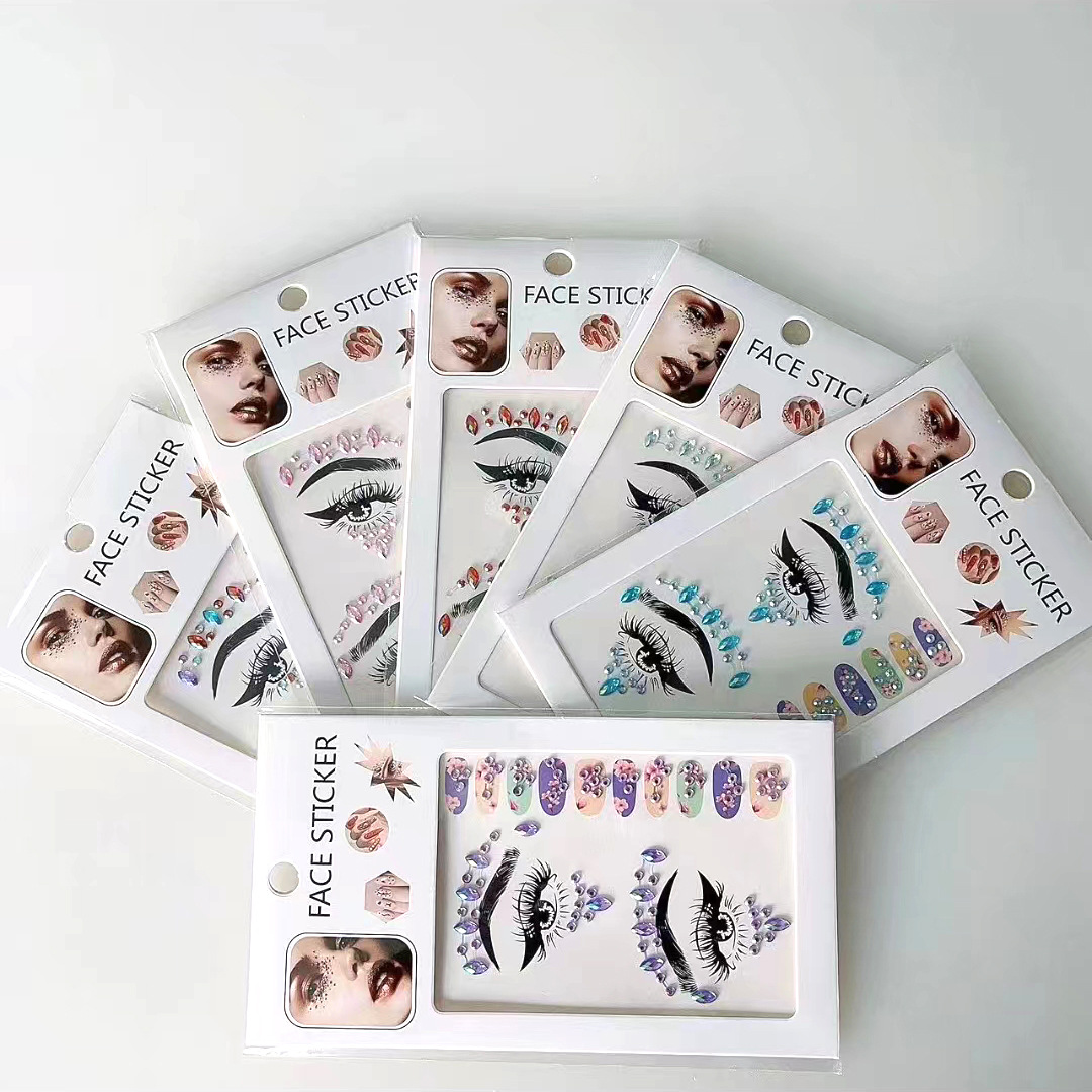 Eyebrow Diamond Acrylic Makeup Performance Facial Eye Makeup Rhinestone Nail Beauty Stickers Resin Diamond Stickers AB Color