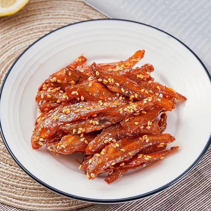 小鱼仔批发【工厂】北海特产散装香辣海洋休闲即食零食干鳗鱼丝