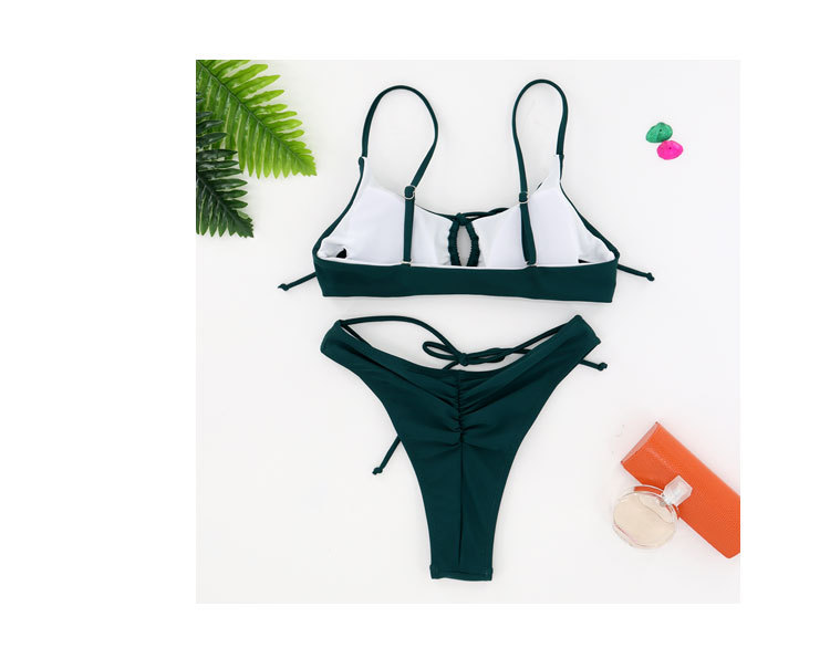 2021欧美外贸纯色细绳性感bikini泳装亚马逊跨境专供式比基尼泳衣