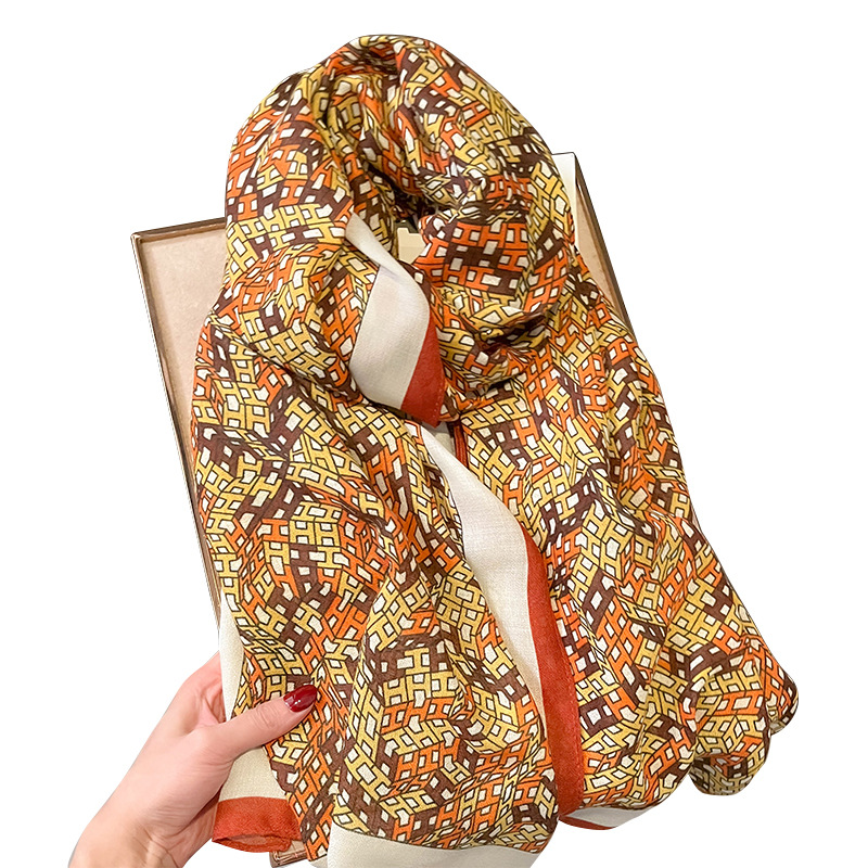 Autumn and Winter Irregular Patchwork Assorted Colors Letter Scarf Oversized Long Scarves Scarf Outer Shawl Dual-Use Female Commuter