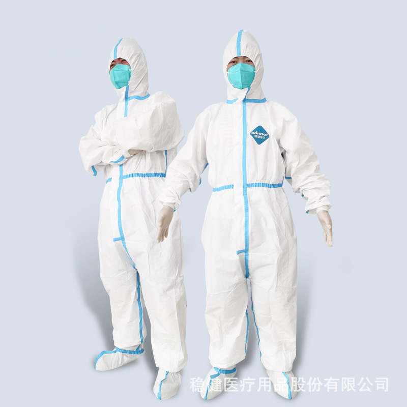 winner稳健医用一次性防护服灭菌级连体带帽子全身隔离衣防感染