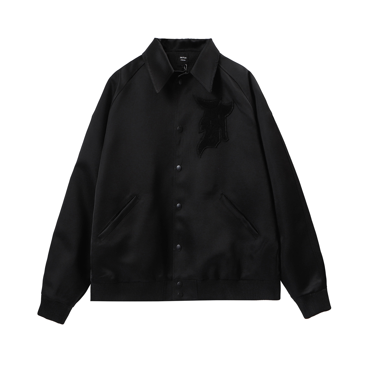 正确版fear of god fog第五季袖章徽章飞行员教练夹克棒球服外套