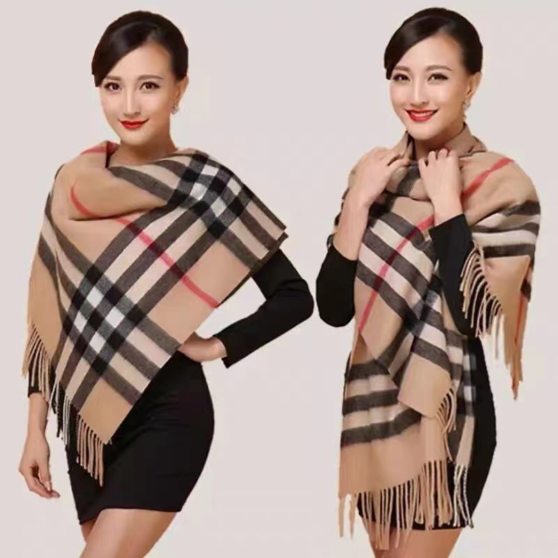 Plaid Scarf Women's Winter Warm Thickened Classic British Wool Cashmere Scarf Fall Winter Men Scarf Wholesale