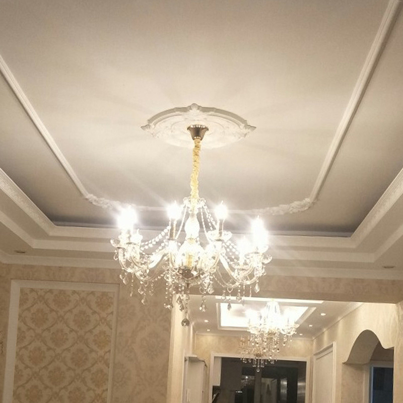 石膏灯盘客厅欧式水晶灯座餐厅吸吊顶pvc塑料圆形天花板灯池装饰