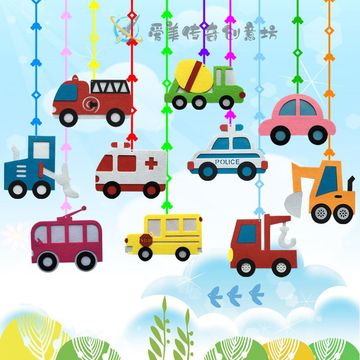 幼儿园班级吊饰天花板走廊空中创意挂件环创装饰卡通飞机汽车挂饰