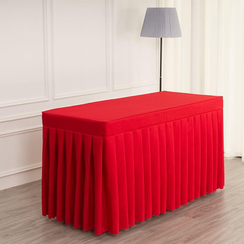 Conference Tablecloth Cold Dining Table Skirt Sign-in Table Skirt Exhibition Activity Desk Cover Rectangular Table Cover One Piece Wholesale