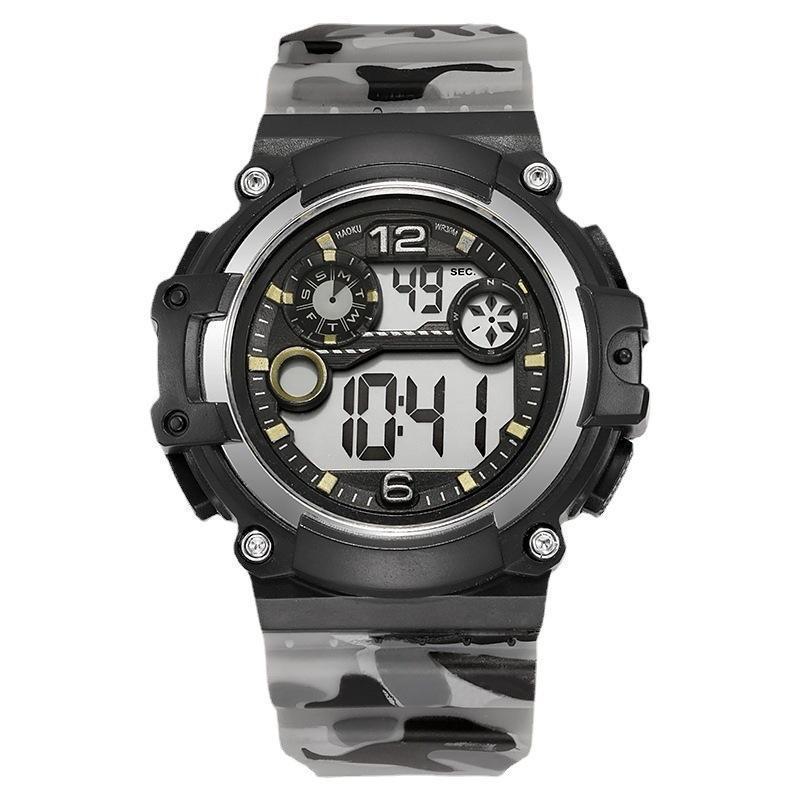 Foreign Trade Multi-Functional Sports Electronic Watch Trendy Teen Student Outdoor Drop-Resistant Waterproof Camouflage Mechanical Watch