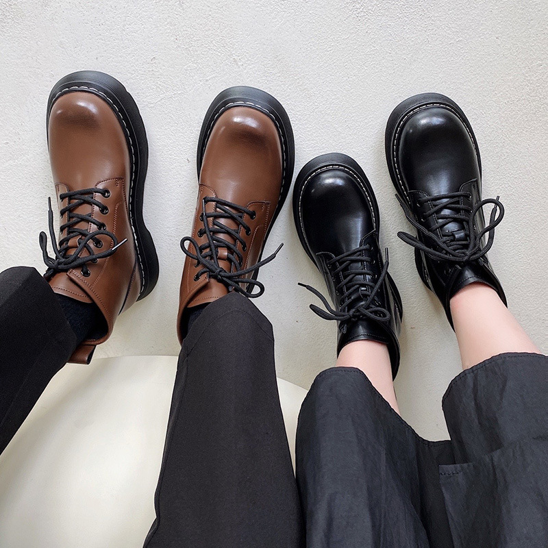 马丁靴女2022春季新款真皮厚底短靴英伦风情侣款男韩版机车靴子