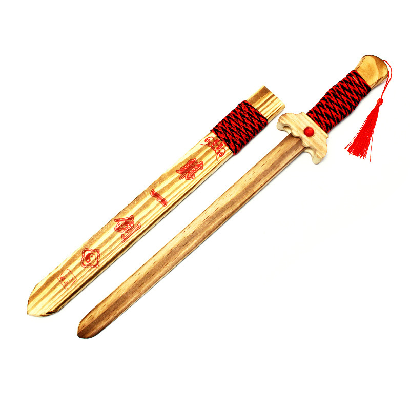 First Sword Wooden Knife Wooden Sword Qinglong Sword Children's Toy Stall Toy Sword Performance Sword Props Practice Props