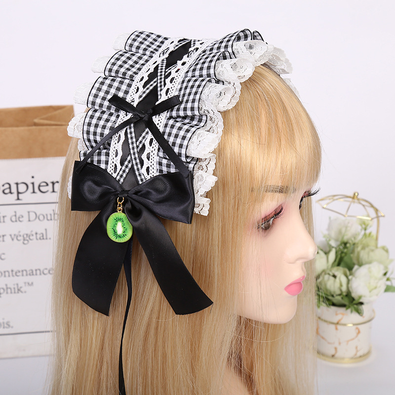 New French Retro Maid Headband Lace Lolita Hair Band Japanese Lolita Bow Ribbon Headband