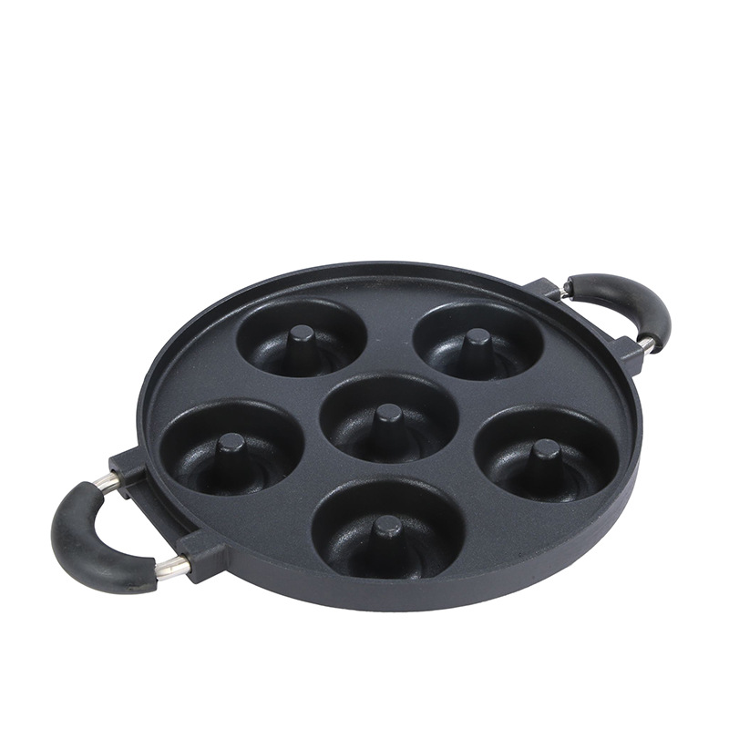 Aluminum Mid-Tip 6-Hole Cake Mold Cake Donut Non-Stick Easy to Take off Baking Tray Binaural round Hole Baking Dish