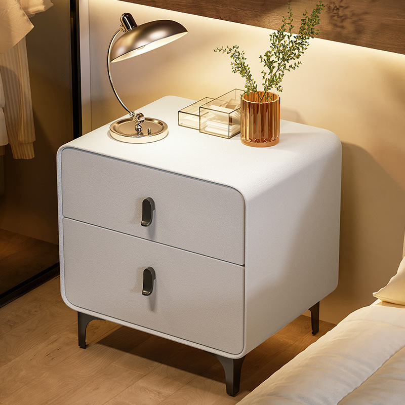 Light Luxury Bedside Table Simple Modern Bedroom Solid Wood Drawer Storage Cabinet Internet Celebrity Advanced Small Storage Cabinet Bedside Cabinet