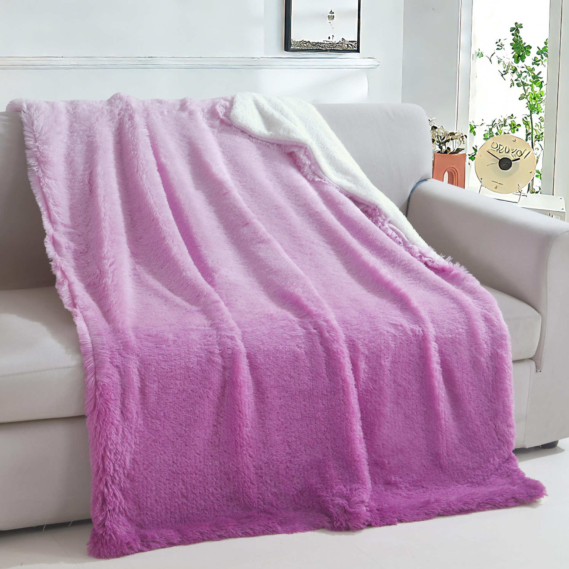 毛毯超柔软舒适盖毯轻质毛绒法兰绒毛毯温暖毛绒毛毯沙发床双层毯