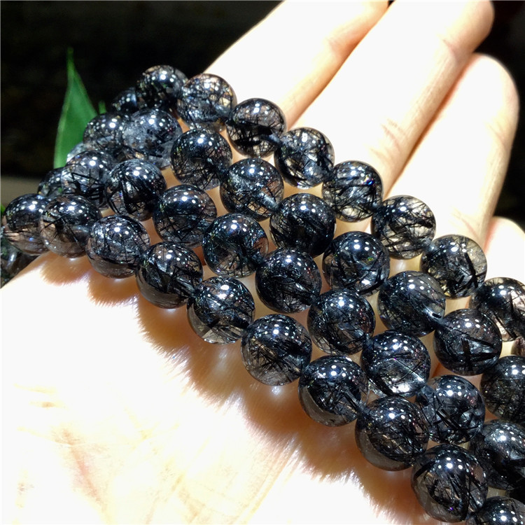 东海水晶天然巴西黑发晶手链多圈双圈三圈手链发晶手串男女款送礼