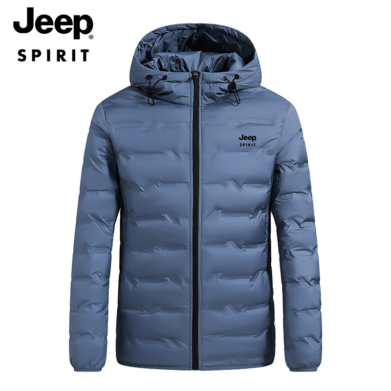 jeep spirit新品冬季户外鸭绒同款羽绒服男女保暖轻薄连帽防风服