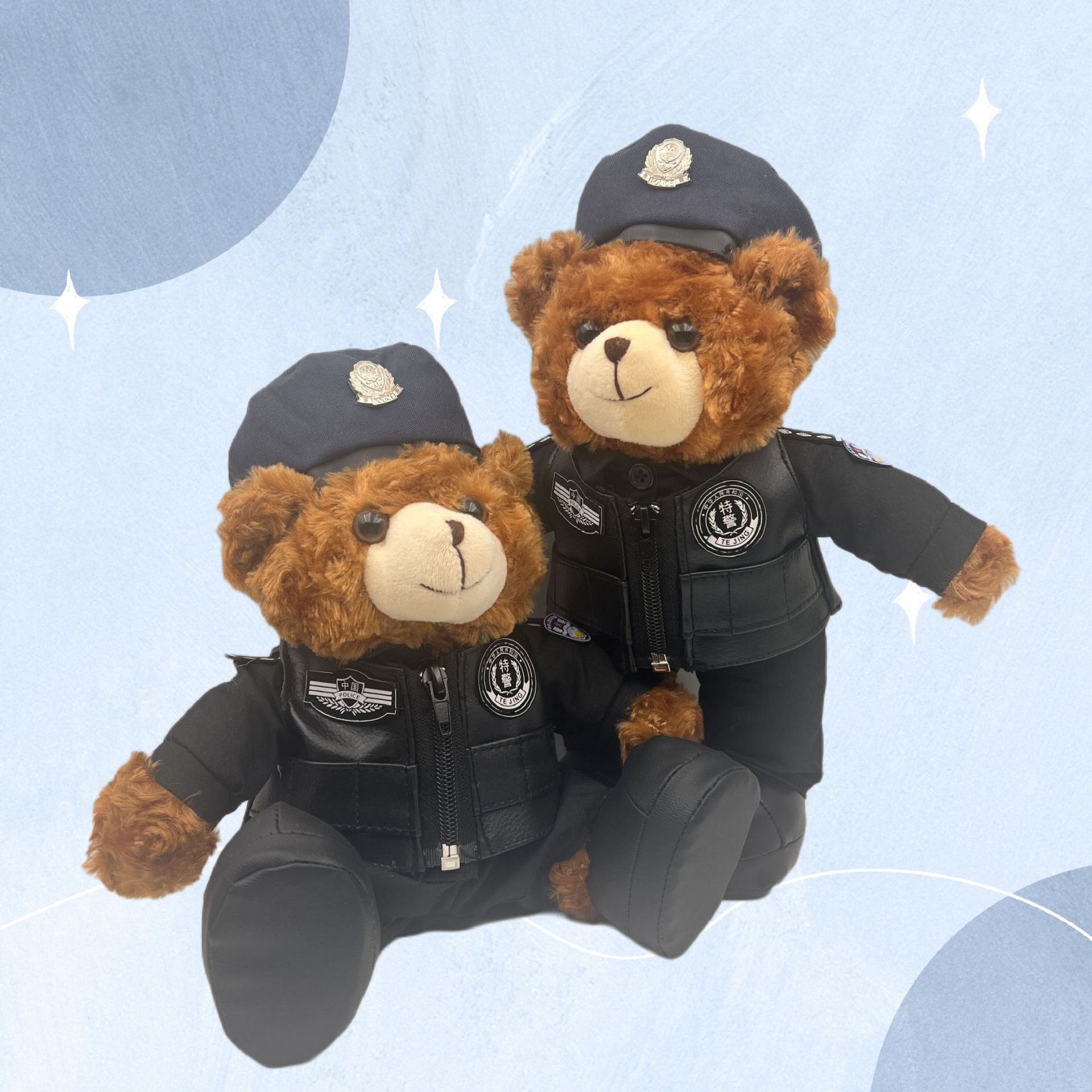 批发特警熊毛绒玩具 警察熊公仔 警校生毕业纪念品警服熊-阿里巴巴